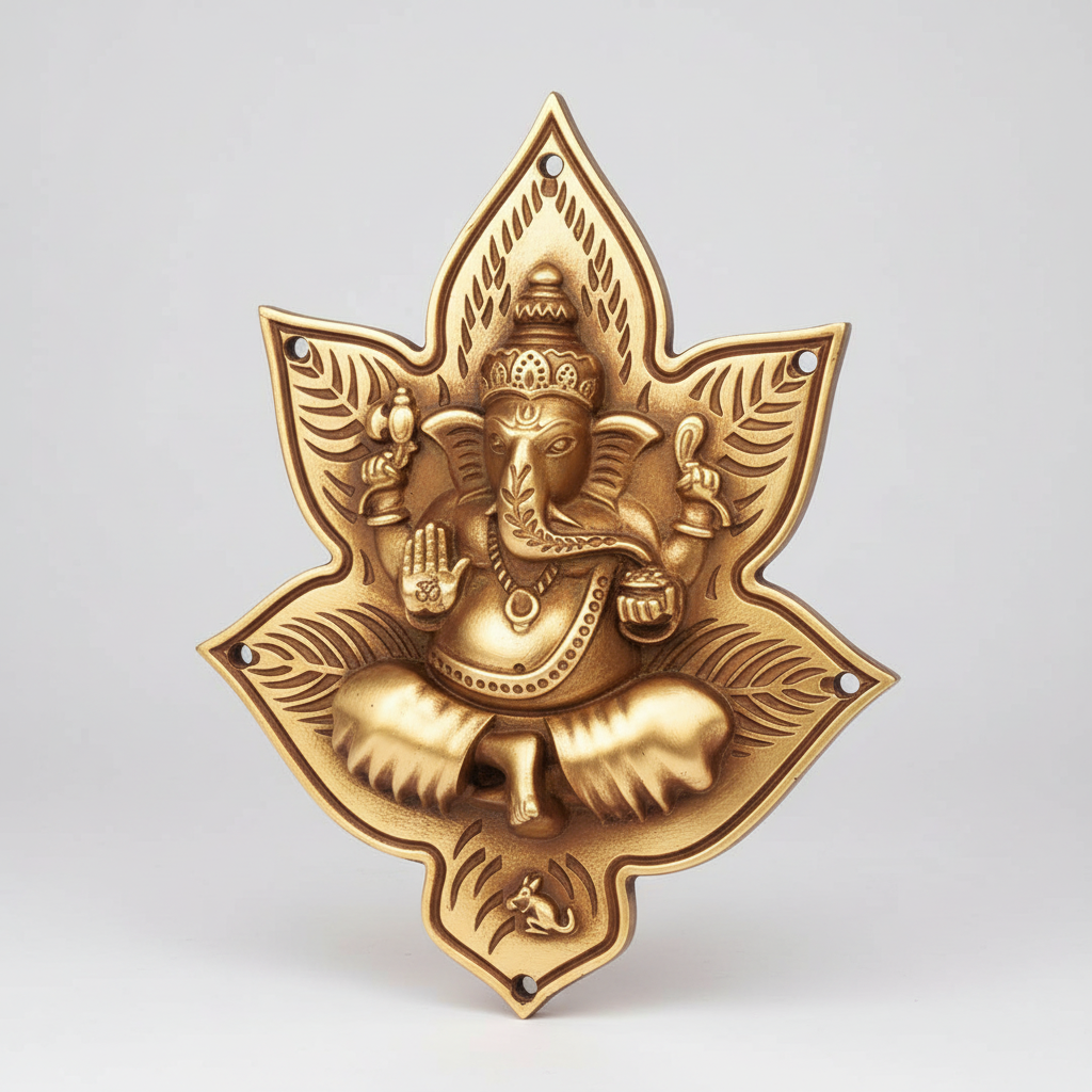 Kamal Ganpati Ji 185x172mm Brass Material Antique Finish PP