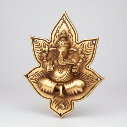 Kamal Ganpati Ji 185x172mm Brass Material Antique Finish PP