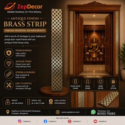 Brass Strip Antique Finish 50x400x5mm DSP8 PP