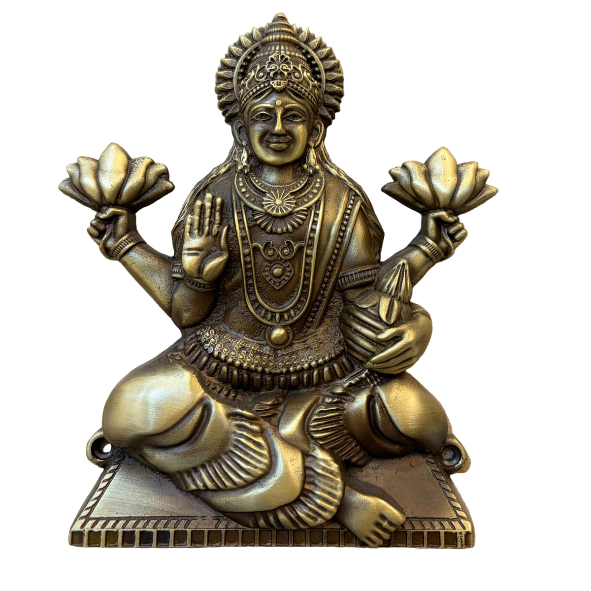 Brass Dhan Laxmi Statues 110x155 mm Coffee Antique Finish PP
