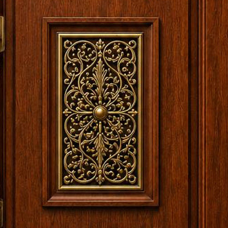 Brass Decorative Plate 14”X7”Antique Finish for Wooden Main Door C2