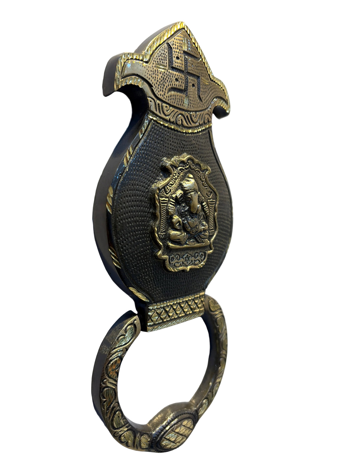 Brass Door Knocker Kamal Ganesh Antique 250mm Topline HR