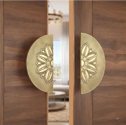 Double Door Handle Rose 6" Brass Material Antique Finish PP
