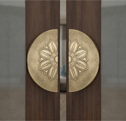 Double Door Handle Rose 6" Brass Material Antique Finish PP
