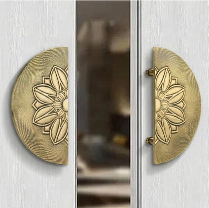 Double Door Handle Rose 6" Brass Material Antique Finish PP
