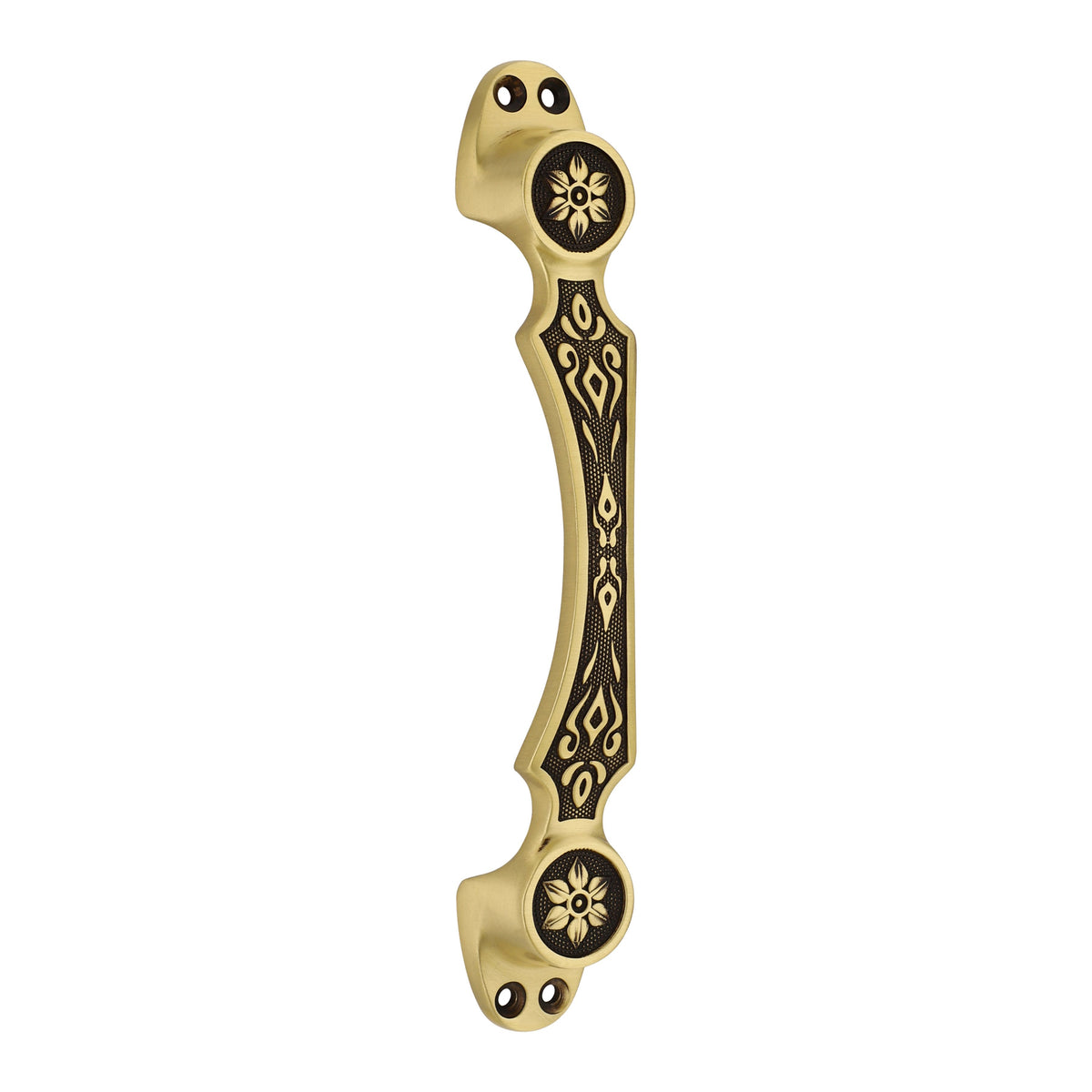 Brass Door Front Screw Handle Model Petals Antique Finish PP