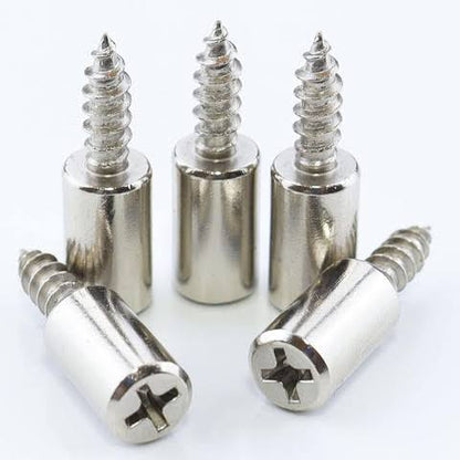Metal Shelf Pin Direct Screw Type With Rubber Grip Transparent For Wardrobe Shelf of Glass/Wood