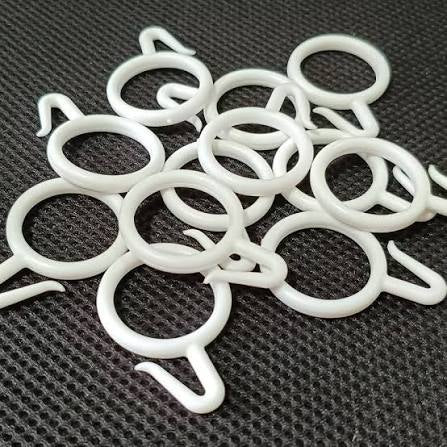 Plastic Curtain Ring Hook White