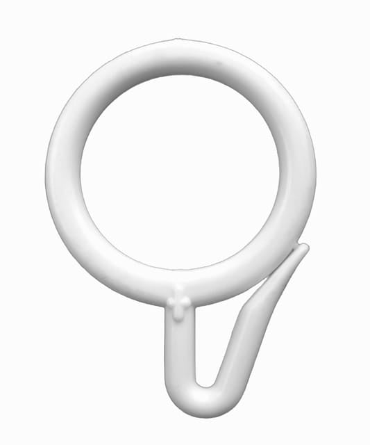 Plastic Curtain Ring Hook White