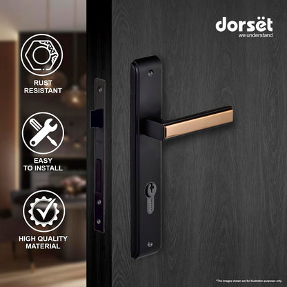 Dorset Mortise Lock Kaira Black Rose Gold Finish