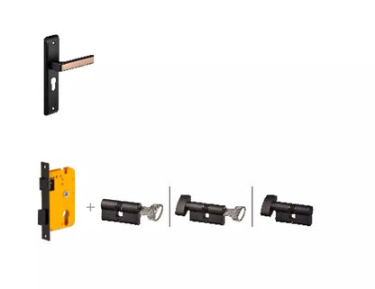 Dorset Mortise Lock Kaira Black Rose Gold Finish