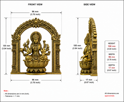 Ashta Laxmi 4" Brass Material Antique Finish (8pcs Set) BS