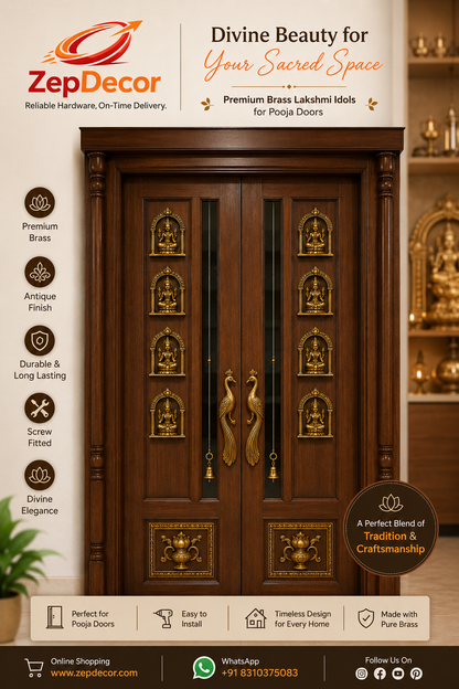 Ashta Laxmi 4" Brass Material Antique Finish (8pcs Set) BS