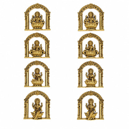 Ashta Laxmi 4" Brass Material Antique Finish (8pcs Set) BS