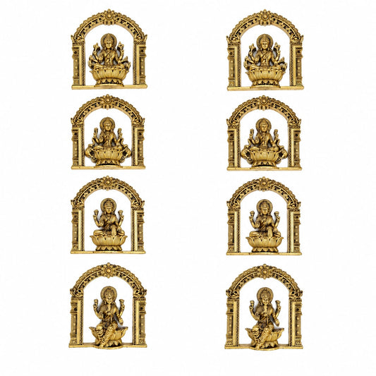 Ashta Laxmi 4" Brass Material Antique Finish (8pcs Set) BS