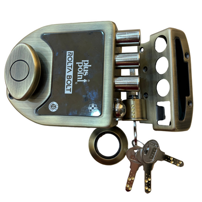 Rolta Bolt Main Door Lock SSK Matt Antique Brass Finish MDL120 PP