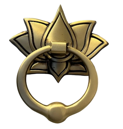 Door Knocker Lotus Brass Material Coffee Antique Finish PP
