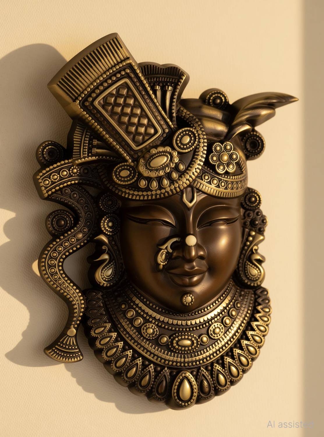 Brass Dwarkadhish Statues 120x165mm Coffee Antique Finish PP