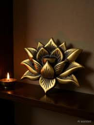 Brass Lotus Statues 150mm Coffee Antique Finish PP