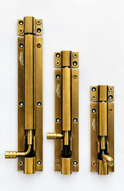 Tower Bolt 12mm Hex One-Piece-SS-Rod (Joint Less) Size 4" Aluminium Material Antique Finish A036 DRT