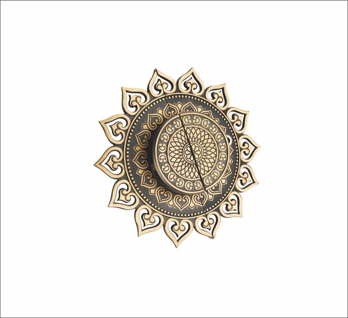 Door Handle BS Daisy 12" Set Brass Material Antique Finish