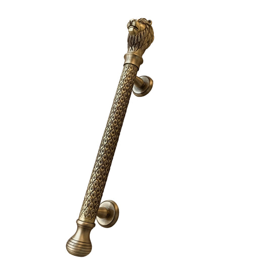Main Door Door Pull Handle Roar (Lion) 32x300mm Brass Material Antique Finish PP