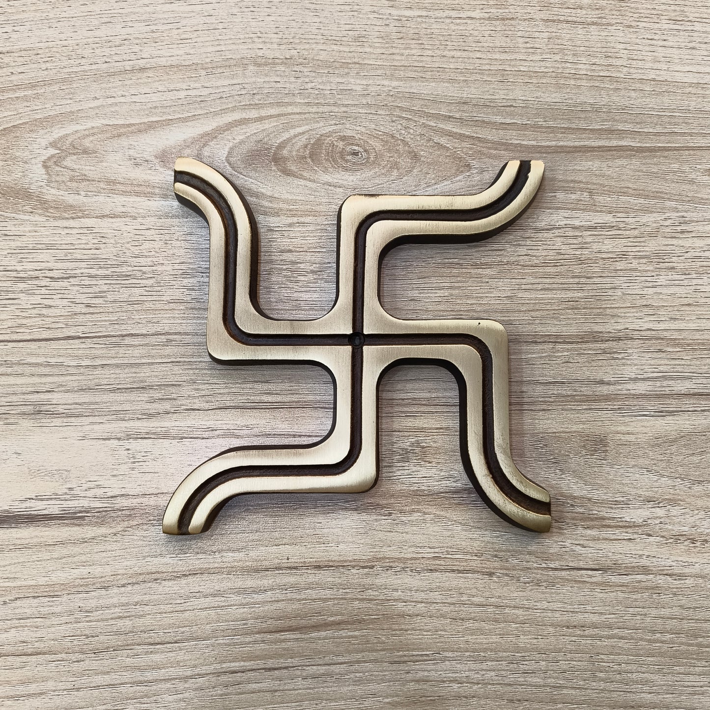 Swastik God Status 150x150mm Brass Material Antique Finish PP