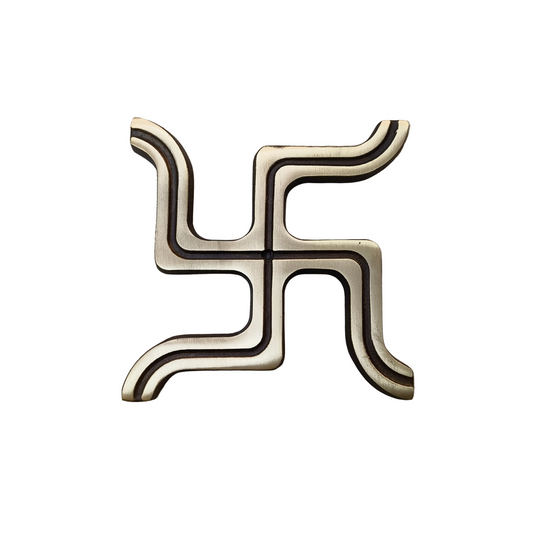 Swastik God Status 150x150mm Brass Material Antique Finish PP