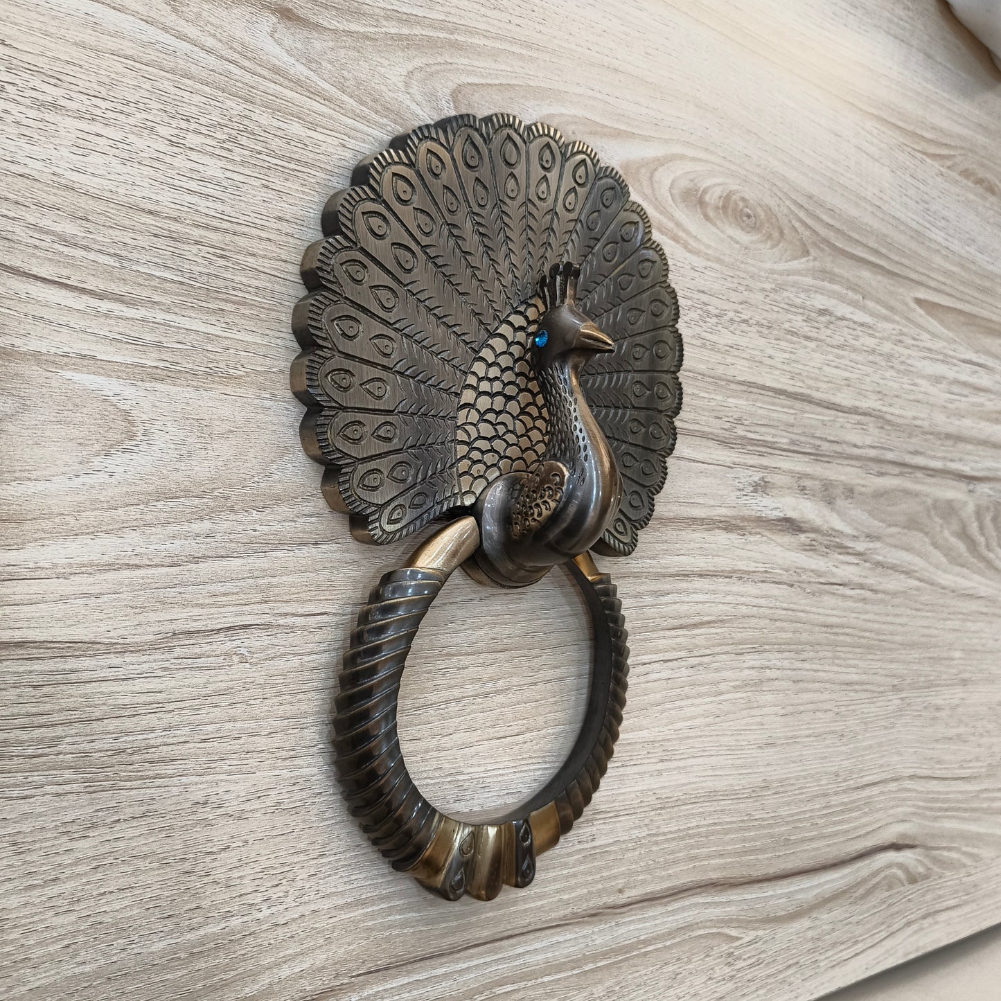 Brass Kalapi (Peacock Design) Door Knocker Antique Finish HR
