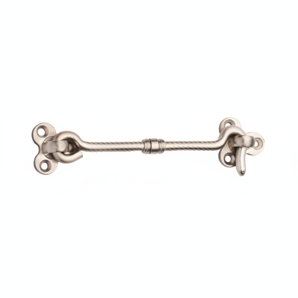 Gate Hook 5" Side Plate Flower with Centre Gat Brass SS Finish Heavy Legend