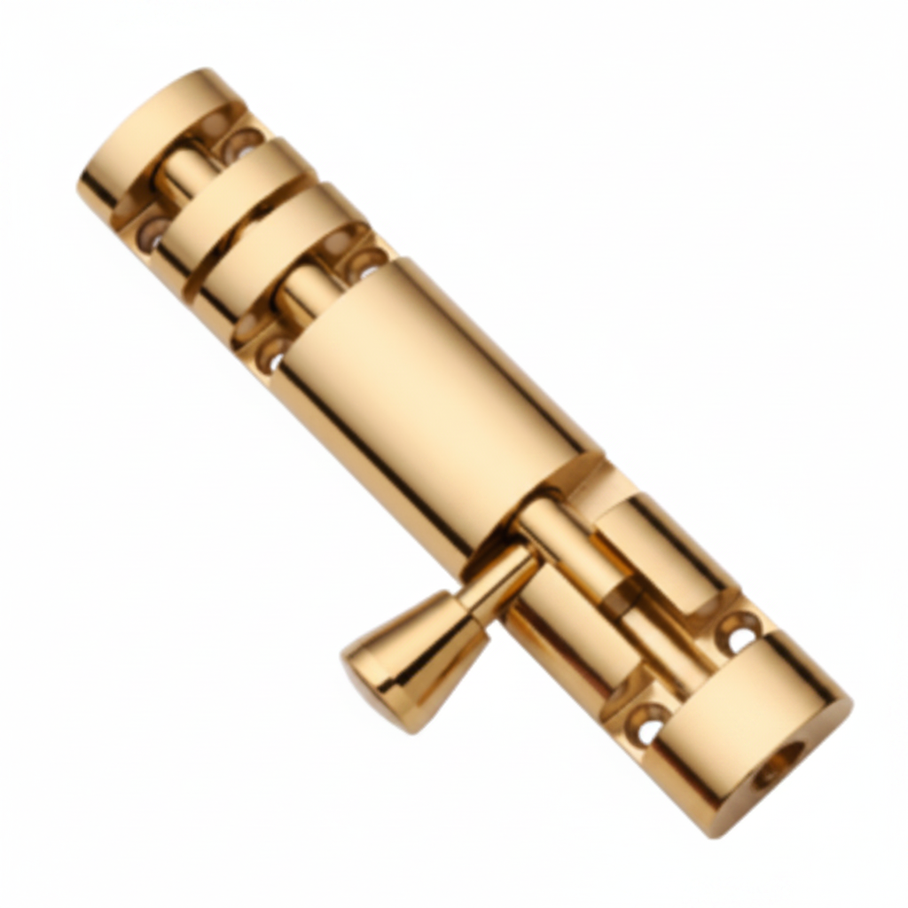 Brass Tower Bolt Model XYLO Heavy Brass Material PVD Gold Finish Legend