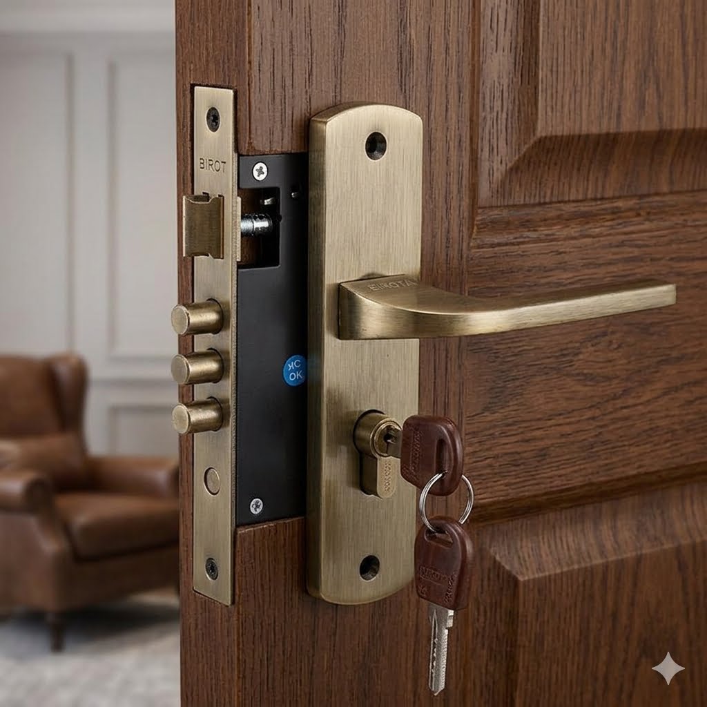 Europa Mortise Lock 902AB Model ME716703S902AB Antique Finish