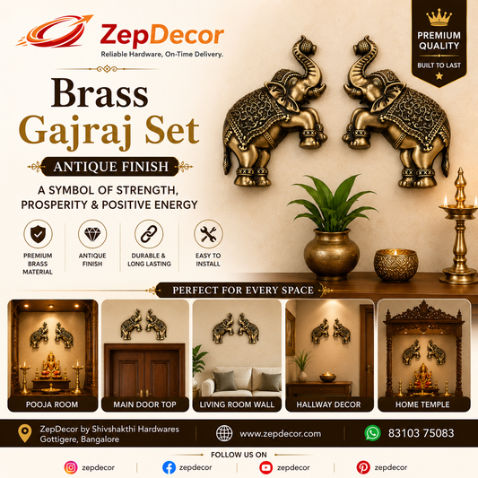 Brass Gajraj Size 125mm Brass Material Coffee Antique Finish PP