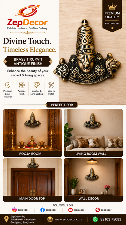 Brass Tirupati Ji 160x165mm Brass Material Antique Finish PP