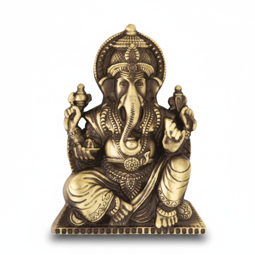 Brass Vignesh Statues 140x187mm Coffee Antique Finish PP
