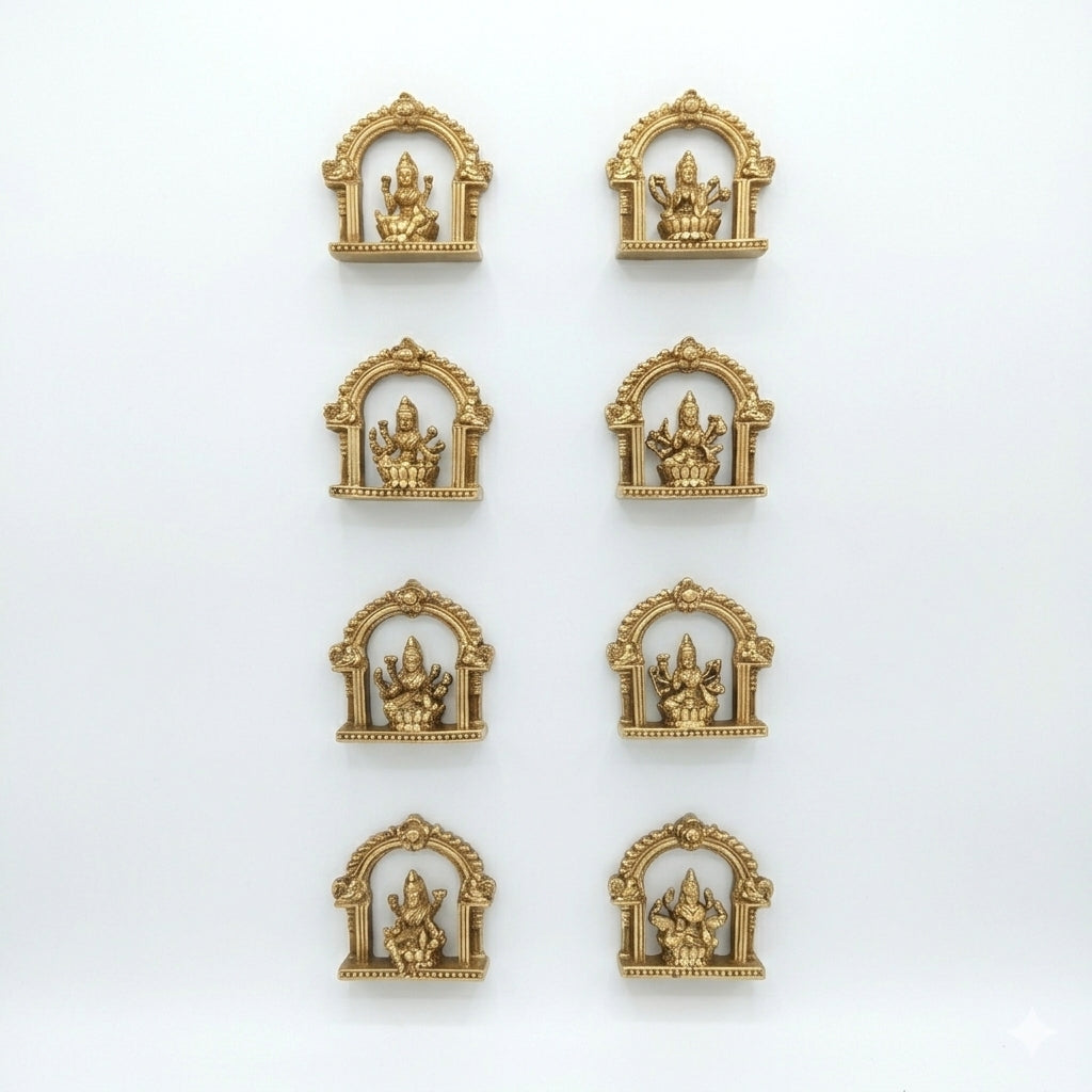 Ashta Laxmi 4" Brass Material Antique Finish (8pcs Set) BS