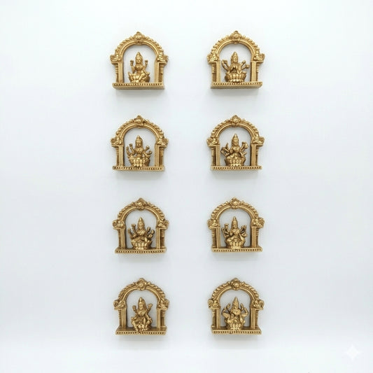 Ashta Laxmi 4" Brass Material Antique Finish (8pcs Set) BS