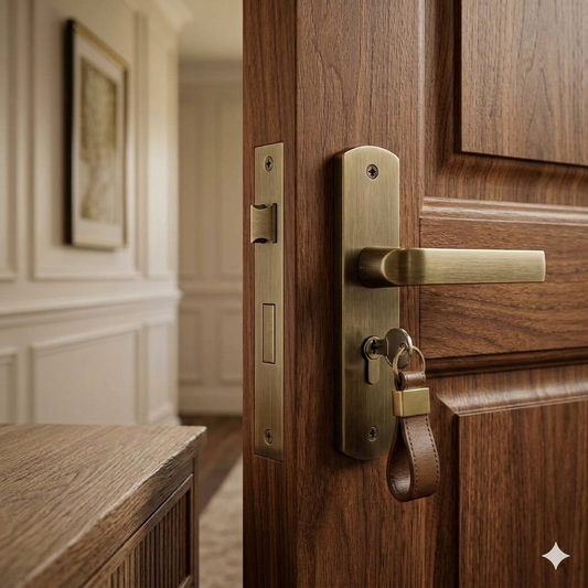 Europa Mortise Lock 904AB Model ME716703S904AB Antique Finish