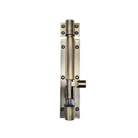 Brass Tower Bolt Round 10"x1/2 Heavy Antique Finish OT4 MDR