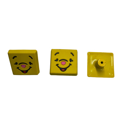 Drawer Knob Material Rubber Yellow Smile Face Design