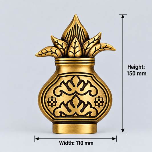 Brass Nariyal Kalash Statues 110x150mm Coffee Antique Finish PP
