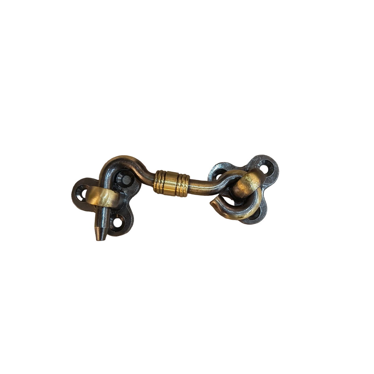 Gate Hook 2.5" with Centre Gat and Flower Side Plate Brass Material Antique Finish Legend