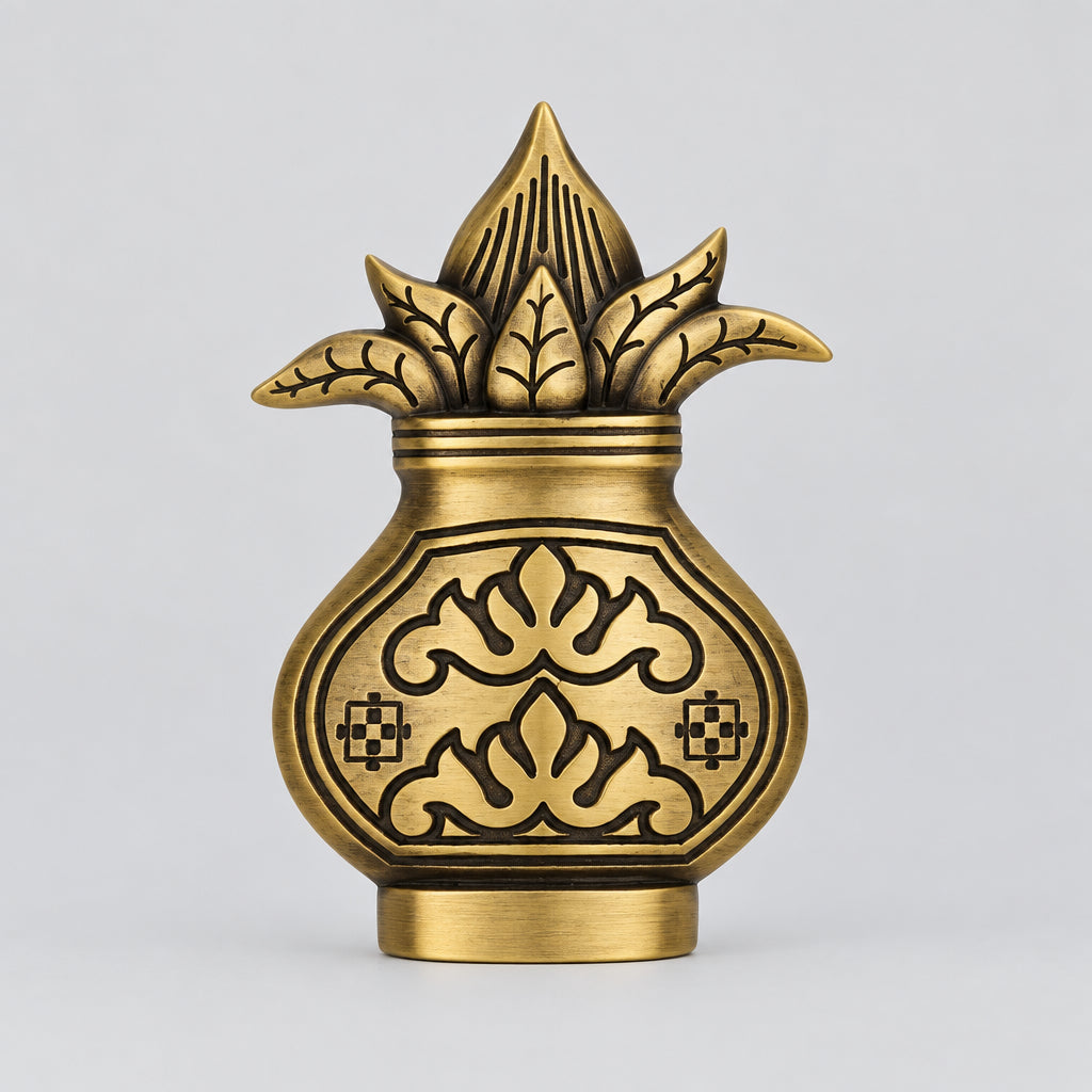 Brass Nariyal Kalash Statues 110x150mm Coffee Antique Finish PP