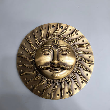 Brass Surya Dev Ji 153mm Brass Material Antique Finish PP