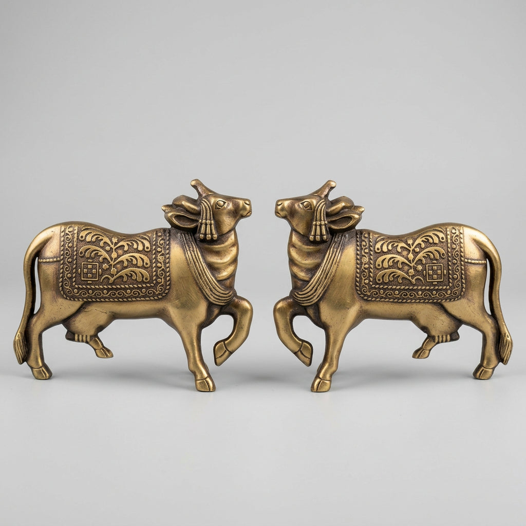 Brass Nandini Size 150mm Coffee Antique Finish Set(2 pcs) PP