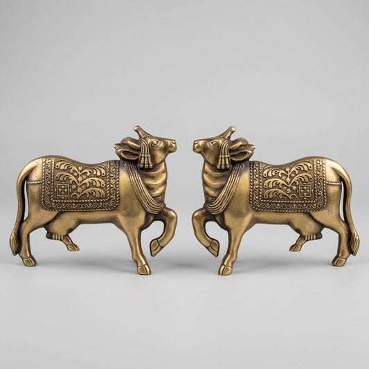 Brass Nandini Size 150mm Coffee Antique Finish Set(2 pcs) PP