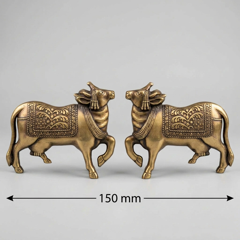 Brass Nandini Size 150mm Coffee Antique Finish Set(2 pcs) PP