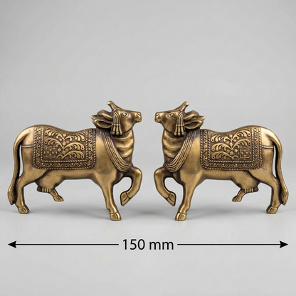 Brass Nandini Size 150mm Coffee Antique Finish Set(2 pcs) PP