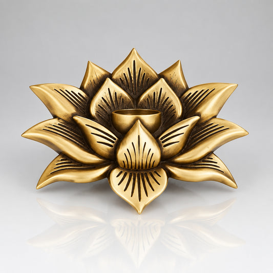 Brass Lotus Statues Coffee Antique Finish PP