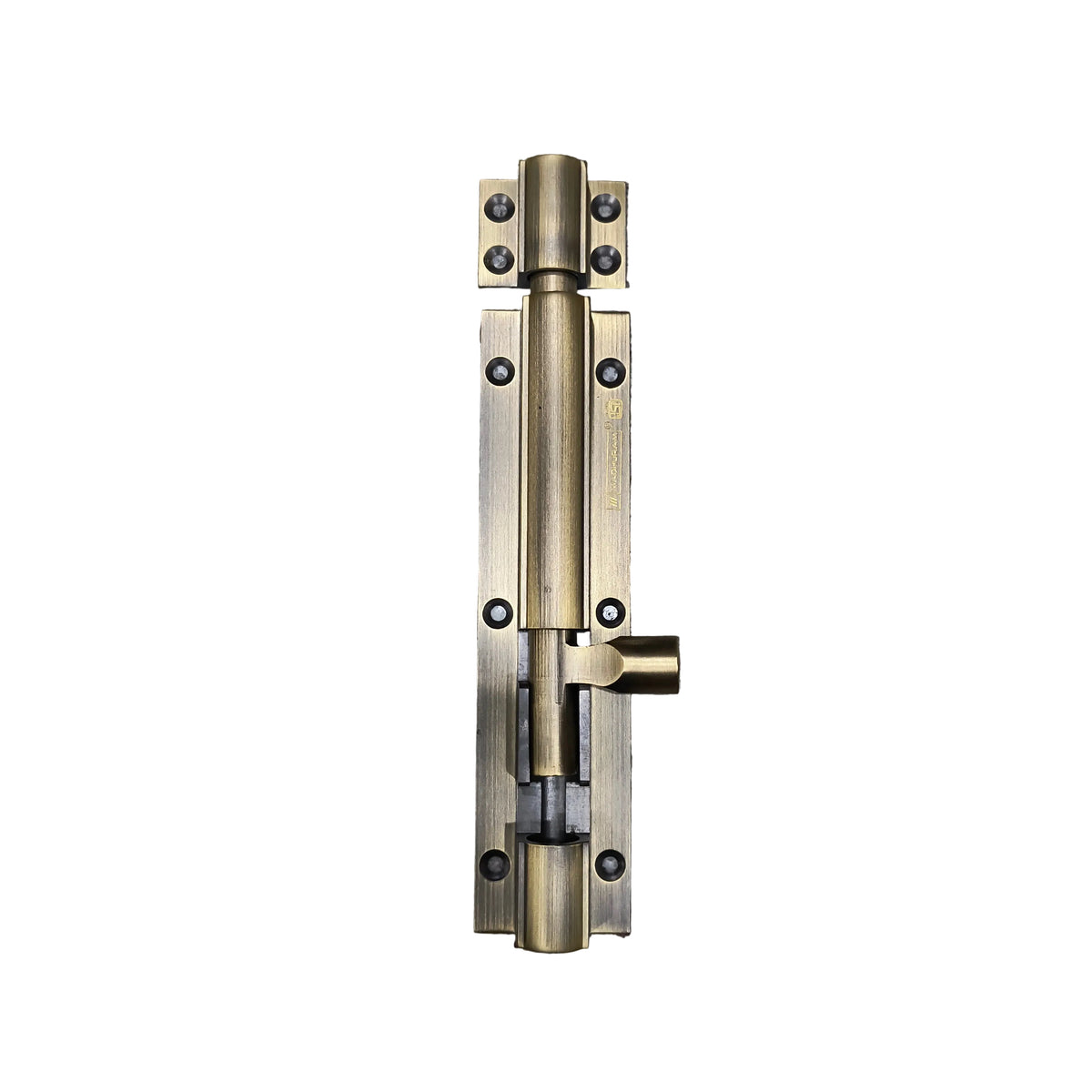 Brass Tower Bolt Round 12"x1/2 Heavy Antique Finish OT5 MDR